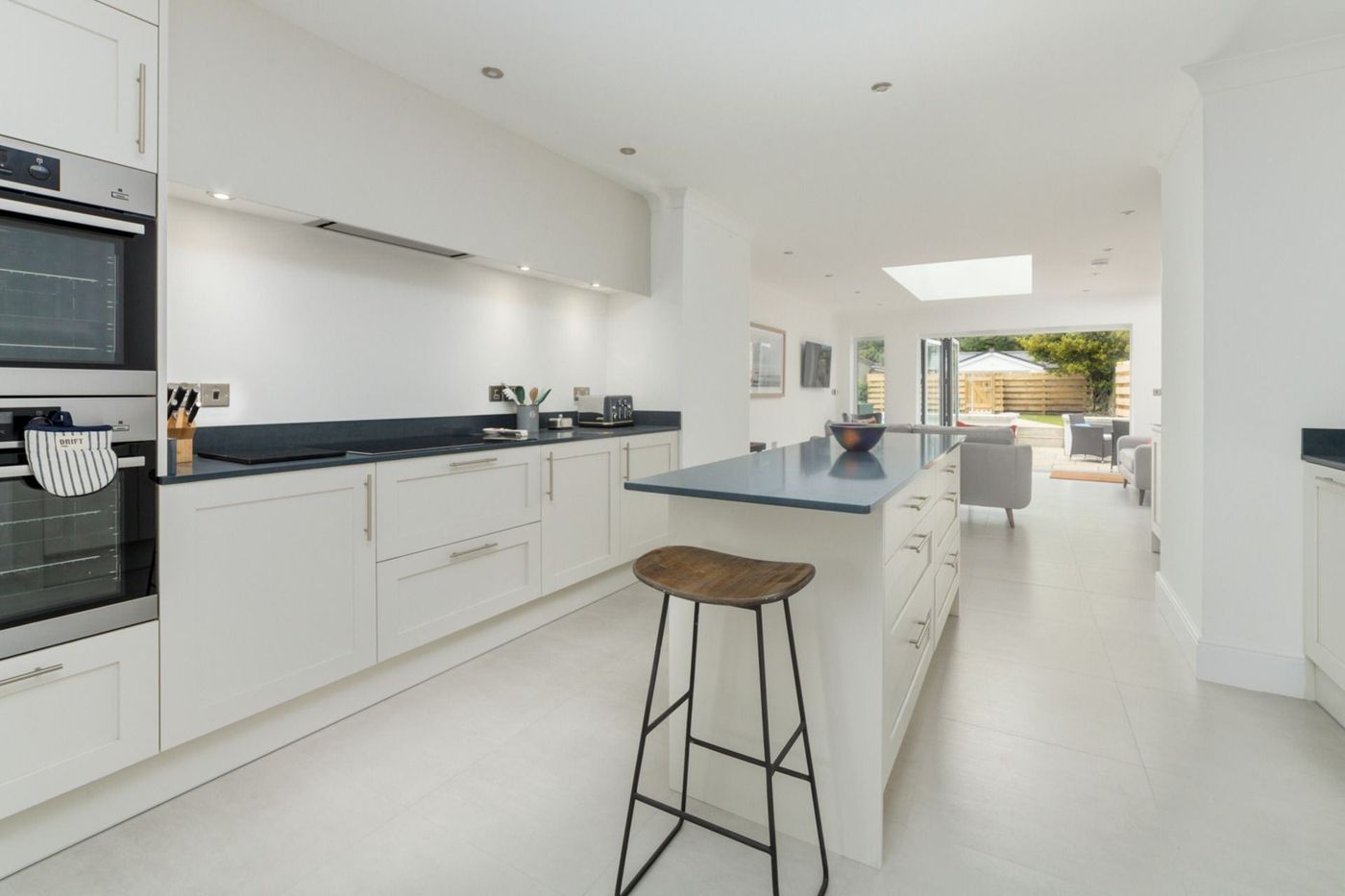 Kitchen with island and double oven