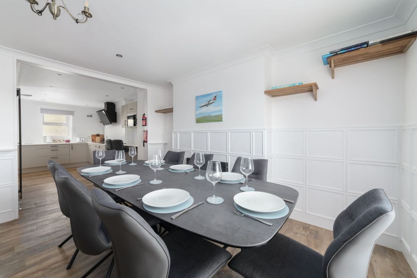Dining table seating eight